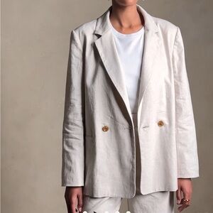Banana Republic Linen-Cotton Double Breasted Blazer